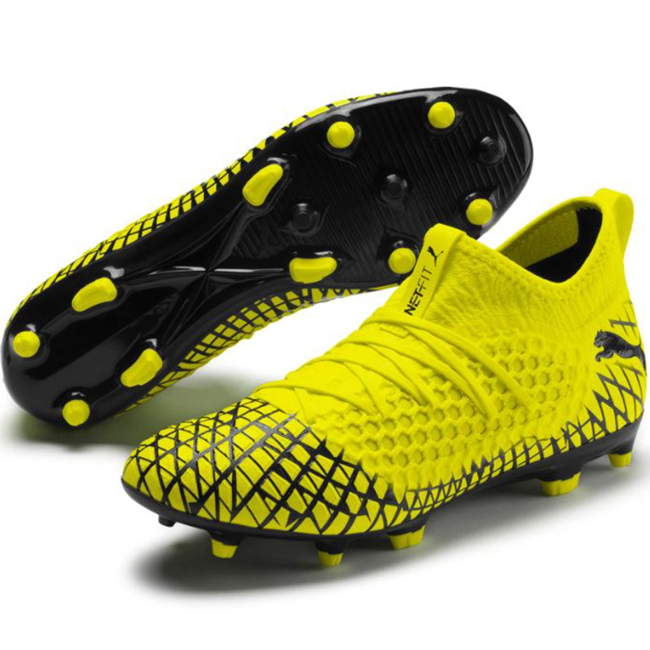 Buty piłkarskie Puma Future 4.3 Netfit FG AG żółto-czarne 105612 03 - obrazek 4