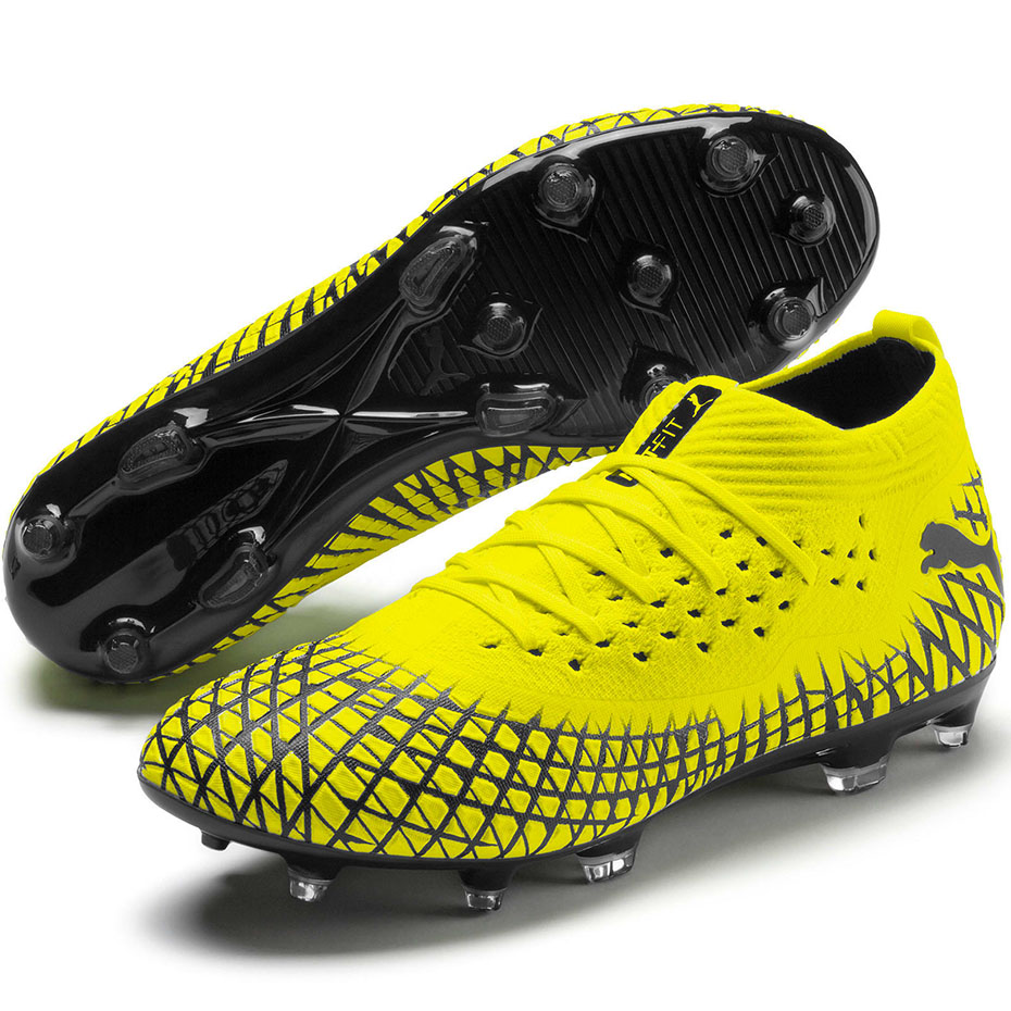 Buty piłkarskie Puma Future 4.2 Netfit FG AG żółto-czarne 105611 03 - obrazek 4
