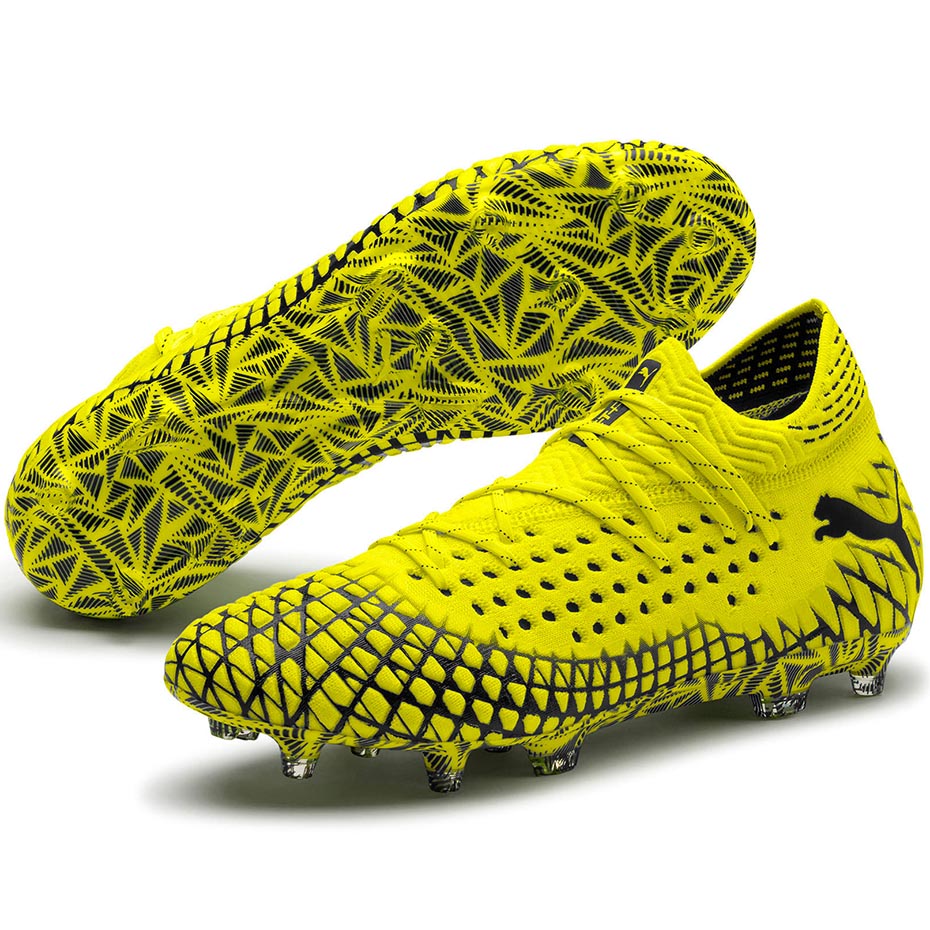 Buty piłkarskie Puma Future 4.1 Netfit FG AG żółto-czarne 105579 03 - obrazek 4