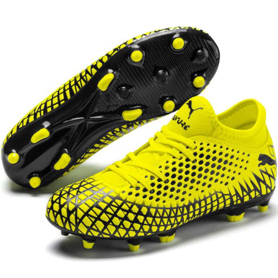 Buty piłkarskie Puma Future 4.4 FG AG JUNIOR żółto-czarne 105696 03 - obrazek 4