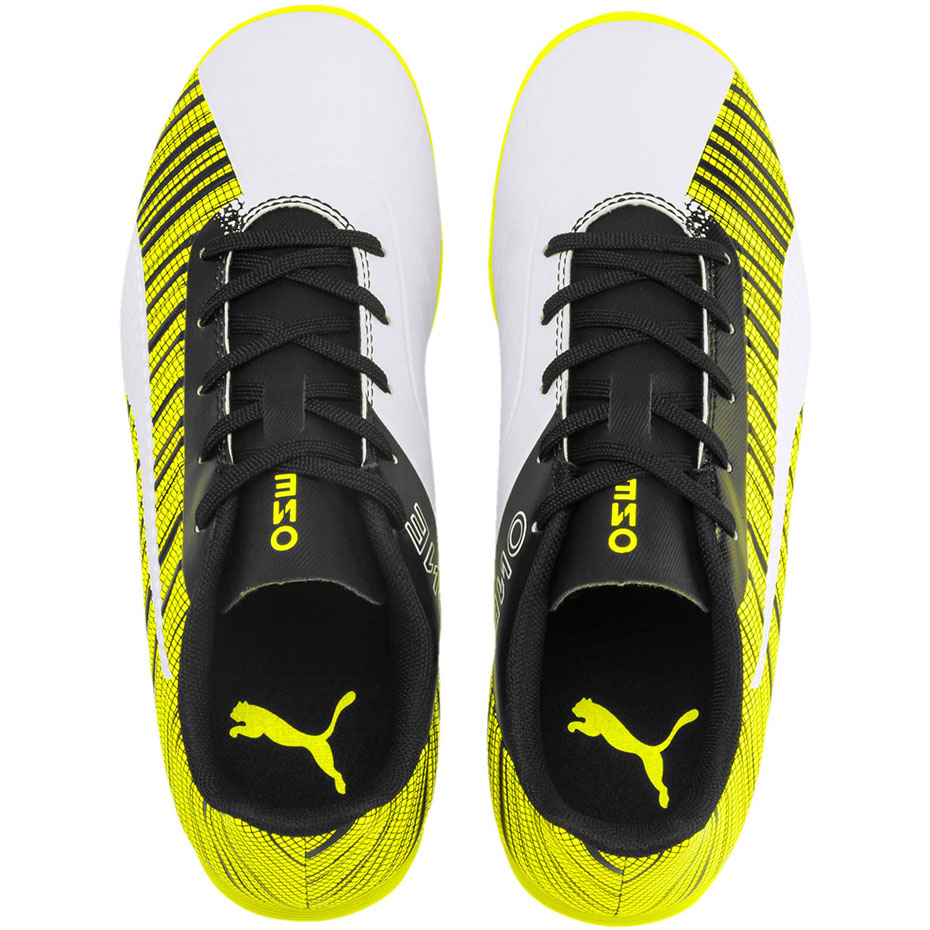 Buty piłkarskie Puma One 5.4 IT JUNIOR żółto-biało-czarne 105664 04 - obrazek 2