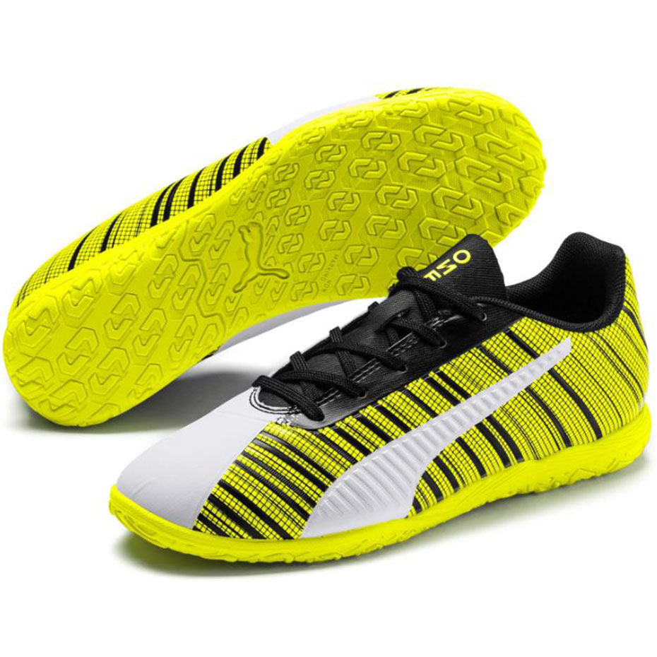Buty piłkarskie Puma One 5.4 IT JUNIOR żółto-biało-czarne 105664 04 - obrazek 4