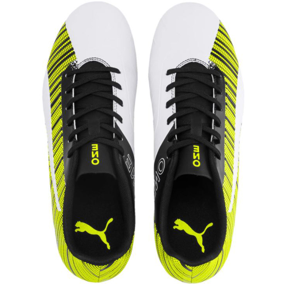 Buty piłkarskie Puma One 5.4 FG AG żółto-biało-czarne 105605 03 - obrazek 2
