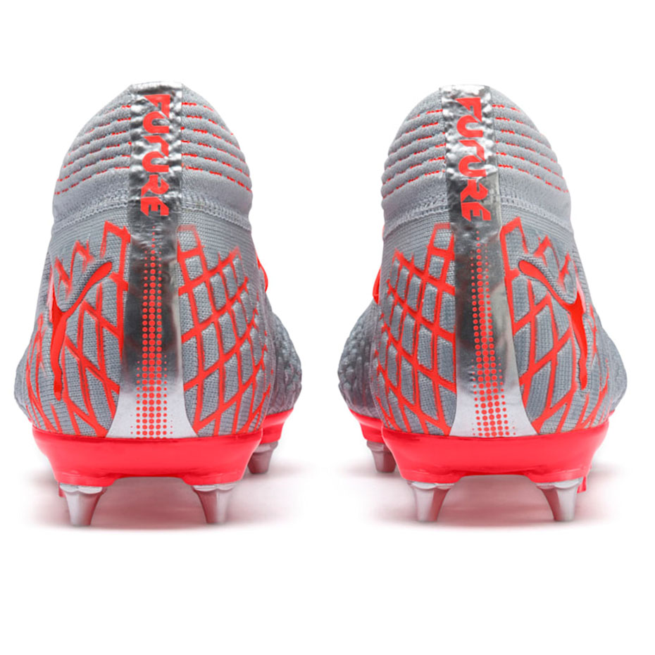 Buty piłkarskie Puma Future 4.1 Netfit MxSG szaro-pomarańczowe 105676 01 - obrazek 4