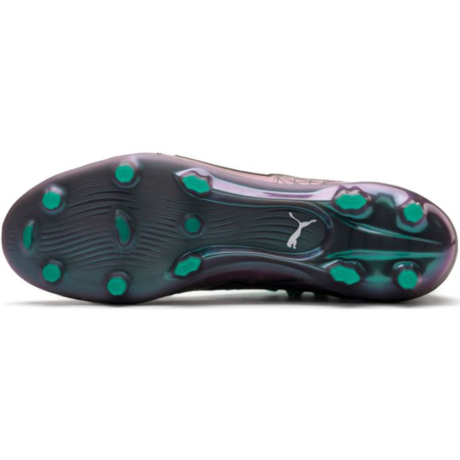 Buty piłkarskie Puma One 1 IL Lth FG AG szaro-zielone 104925 01 - obrazek 6