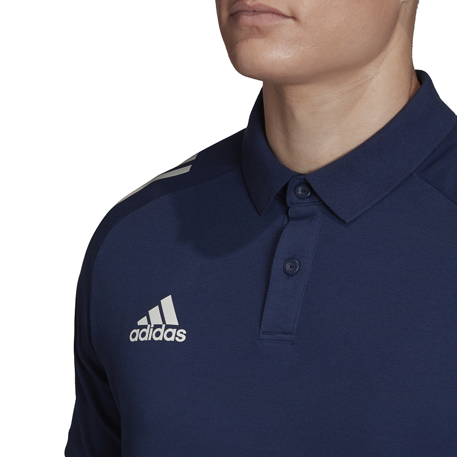 Koszulka męska adidas Condivo 20 Polo granatowo-biała ED9245 - obrazek 3
