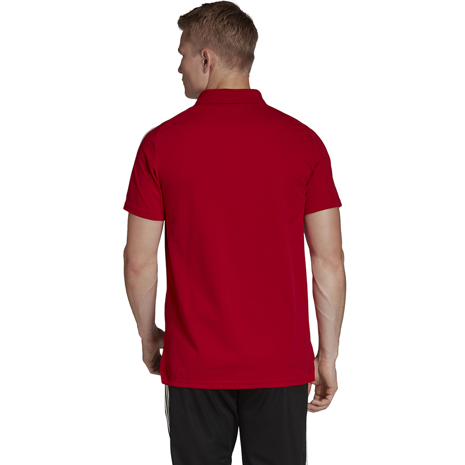 Koszulka męska adidas Condivo 20 Polo czerwono-biała ED9235 - obrazek 4