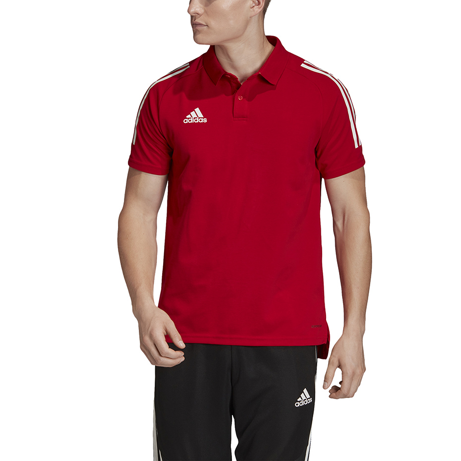 Koszulka męska adidas Condivo 20 Polo czerwono-biała ED9235 - obrazek 6