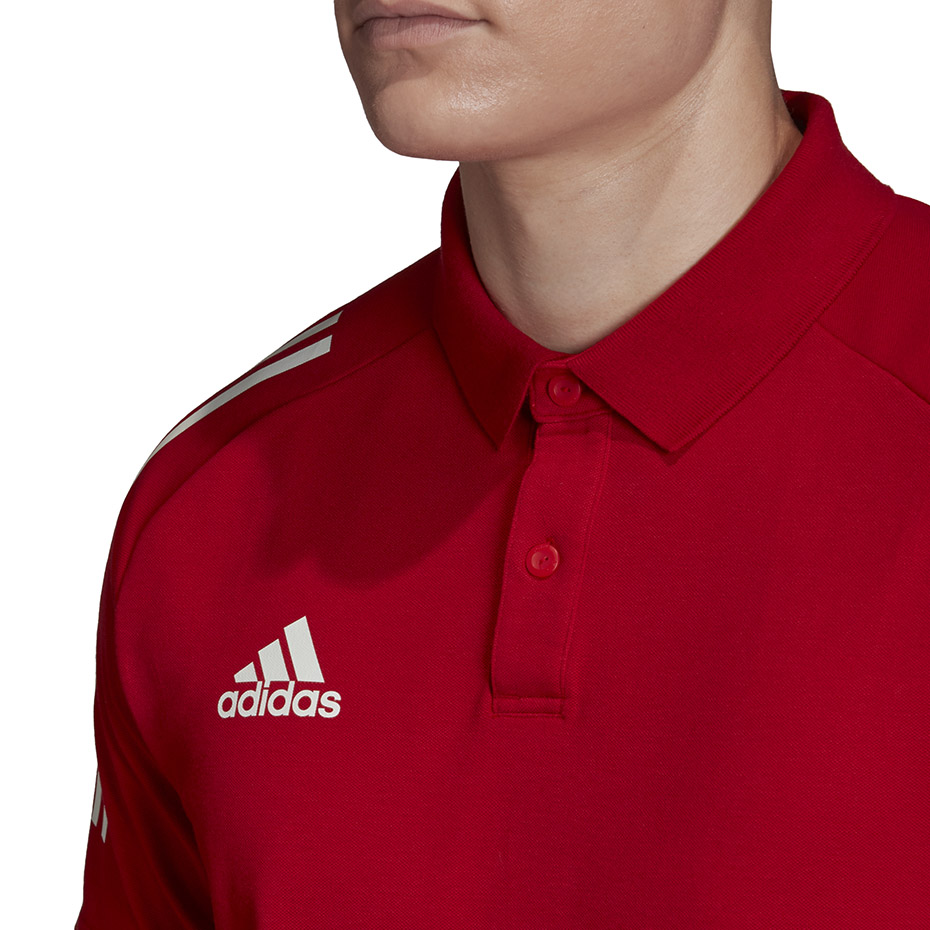 Koszulka męska adidas Condivo 20 Polo czerwono-biała ED9235 - obrazek 7