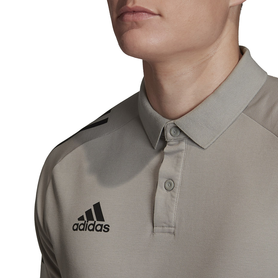 Koszulka męska adidas Condivo 20 Polo szaro-czarna ED9247 - obrazek 3