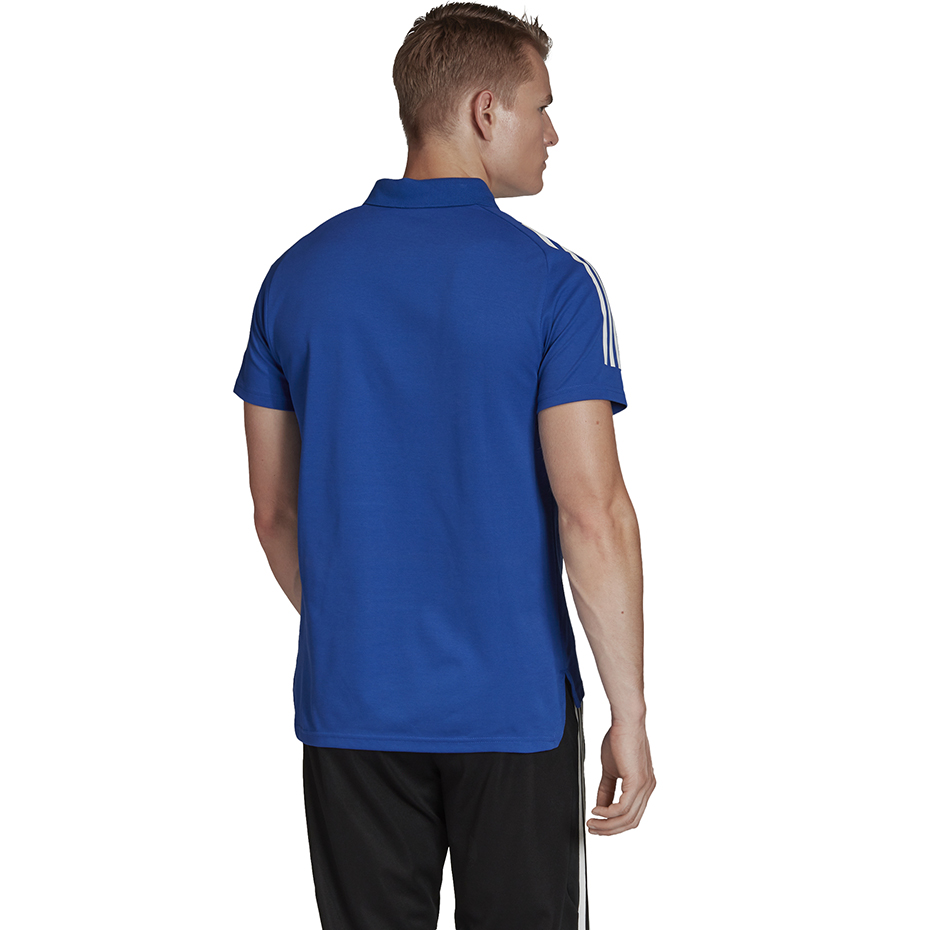 Koszulka męska adidas Condivo 20 Polo niebiesko-biała ED9237 - obrazek 4
