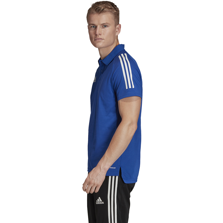 Koszulka męska adidas Condivo 20 Polo niebiesko-biała ED9237 - obrazek 5