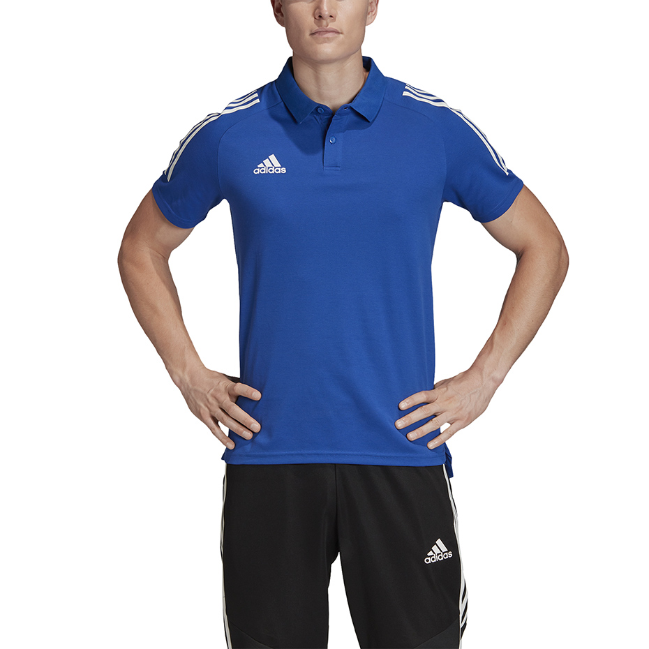 Koszulka męska adidas Condivo 20 Polo niebiesko-biała ED9237 - obrazek 6