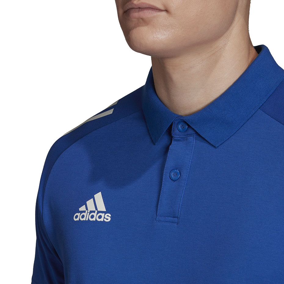 Koszulka męska adidas Condivo 20 Polo niebiesko-biała ED9237 - obrazek 7