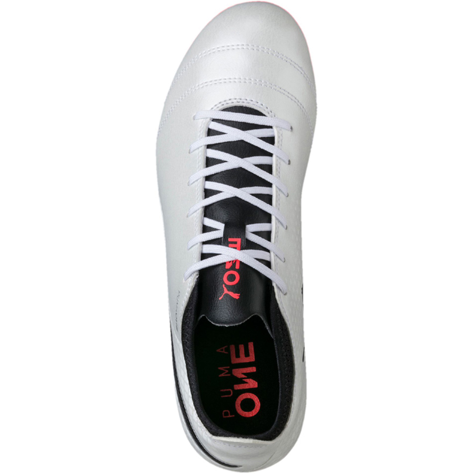 Buty piłkarskie Puma One 17.4 FG biało-czarno-czerwone 104075 01 - obrazek 2