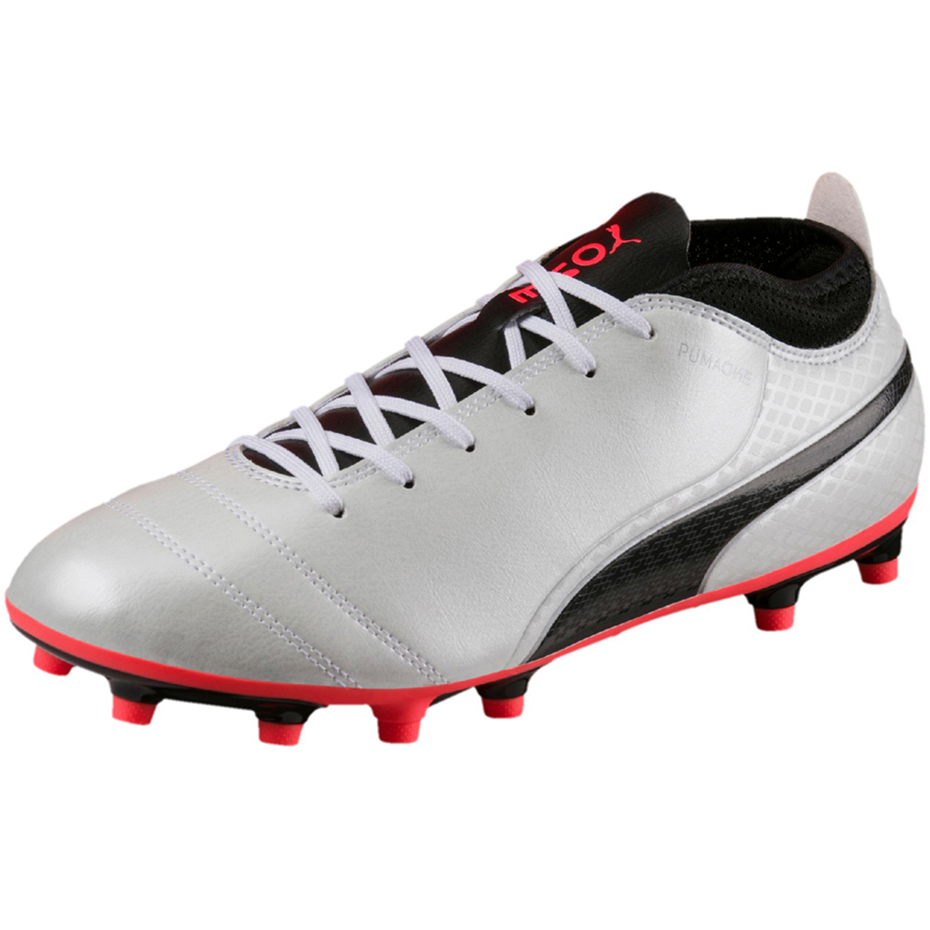 Buty piłkarskie Puma One 17.4 FG biało-czarno-czerwone 104075 01 - obrazek 3
