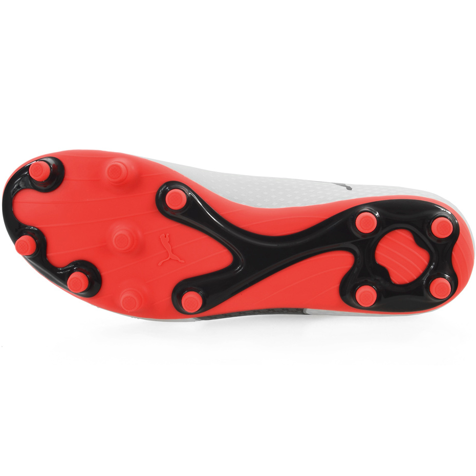 Buty piłkarskie Puma One 17.4 FG biało-czarno-czerwone 104075 01 - obrazek 4