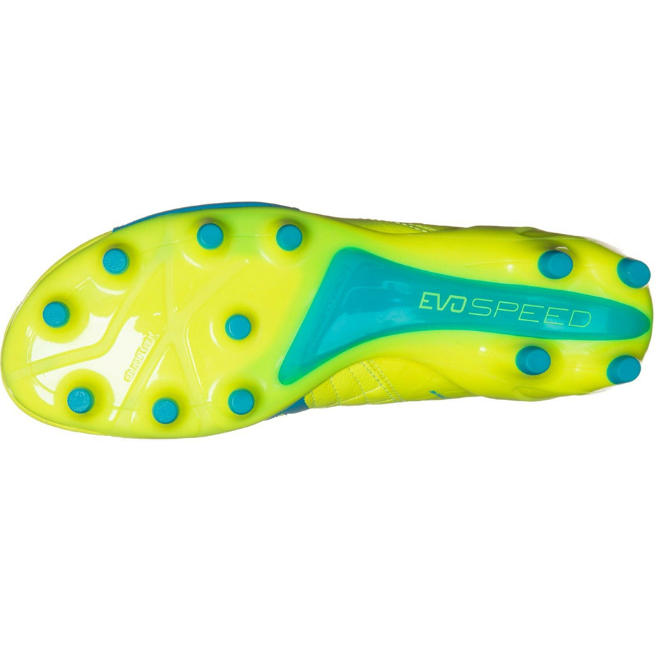 Buty piłkarskie Puma Evo Speed 1.4 LTH FG żółto-niebieskie 103615 03 - obrazek 4