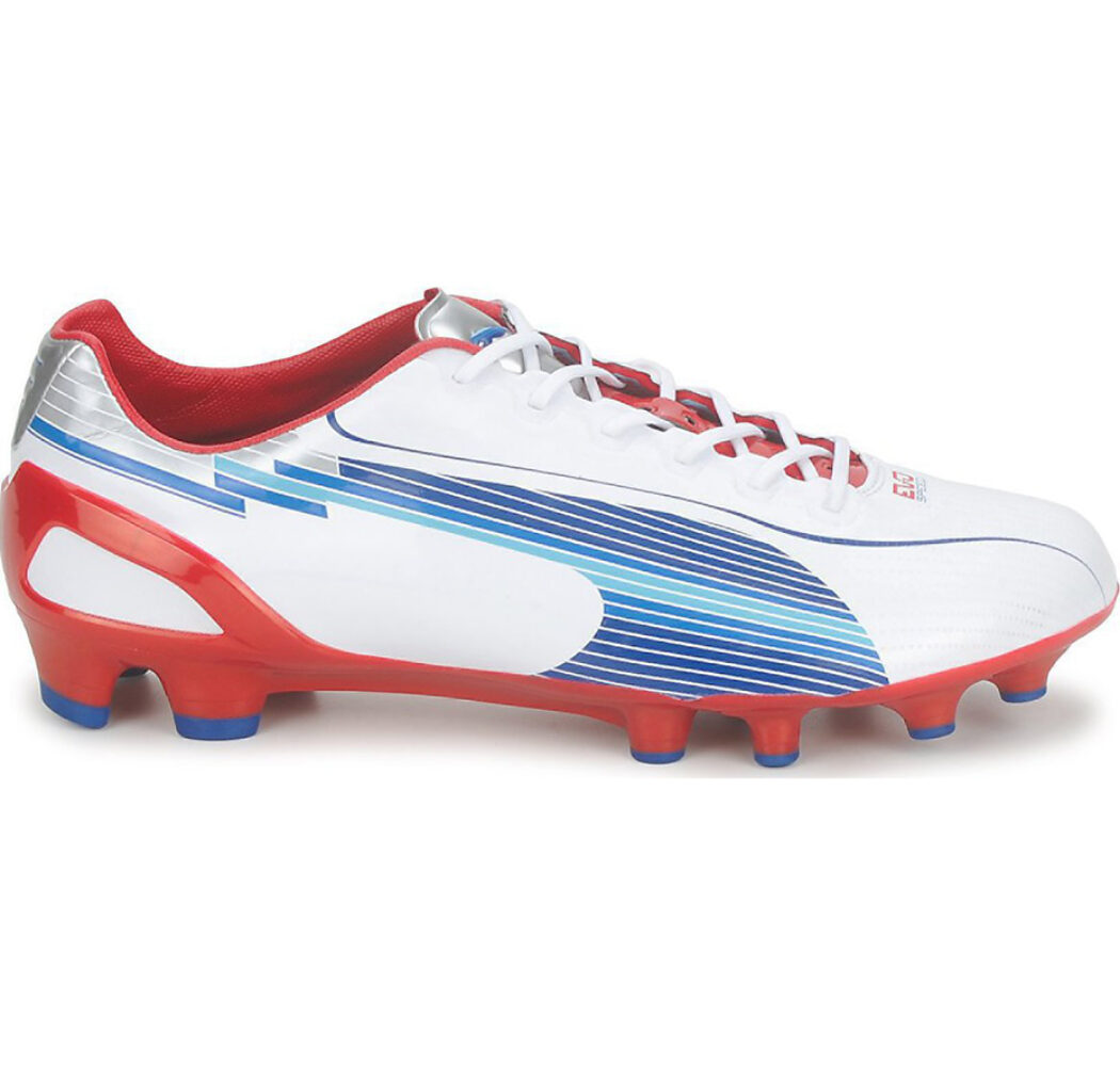 Buty piłkarskie Puma Evo Speed 1 FG biało-czerwono-niebieskie 102527 01