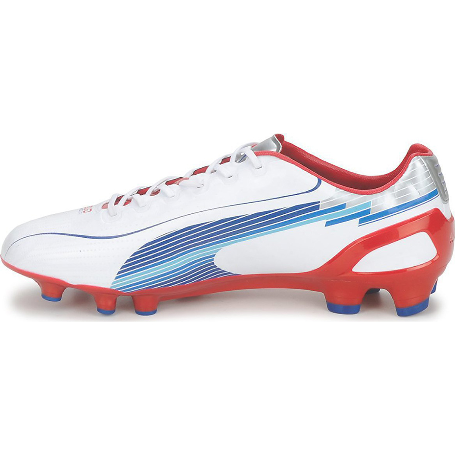 Buty piłkarskie Puma Evo Speed 1 FG biało-czerwono-niebieskie 102527 01 - obrazek 2