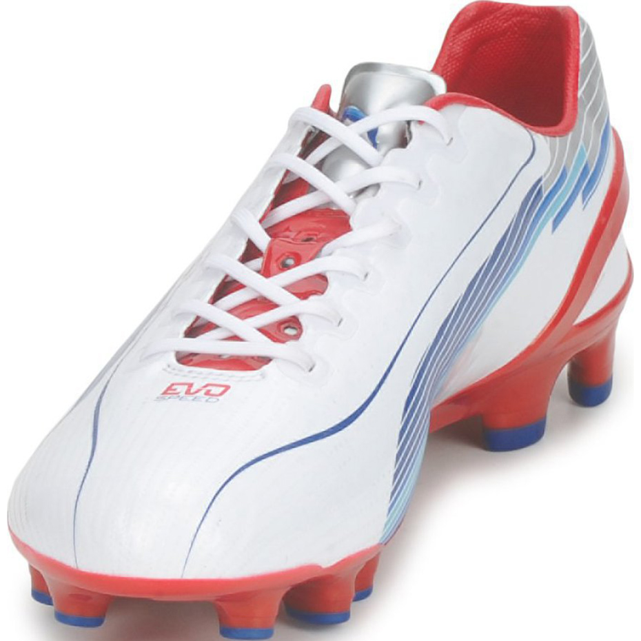 Buty piłkarskie Puma Evo Speed 1 FG biało-czerwono-niebieskie 102527 01 - obrazek 4
