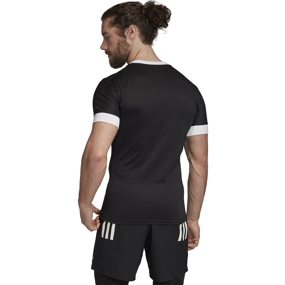 Koszulka do rugby męska adidas TW 3S Jersey F czarno-biała DY8502 - obrazek 5