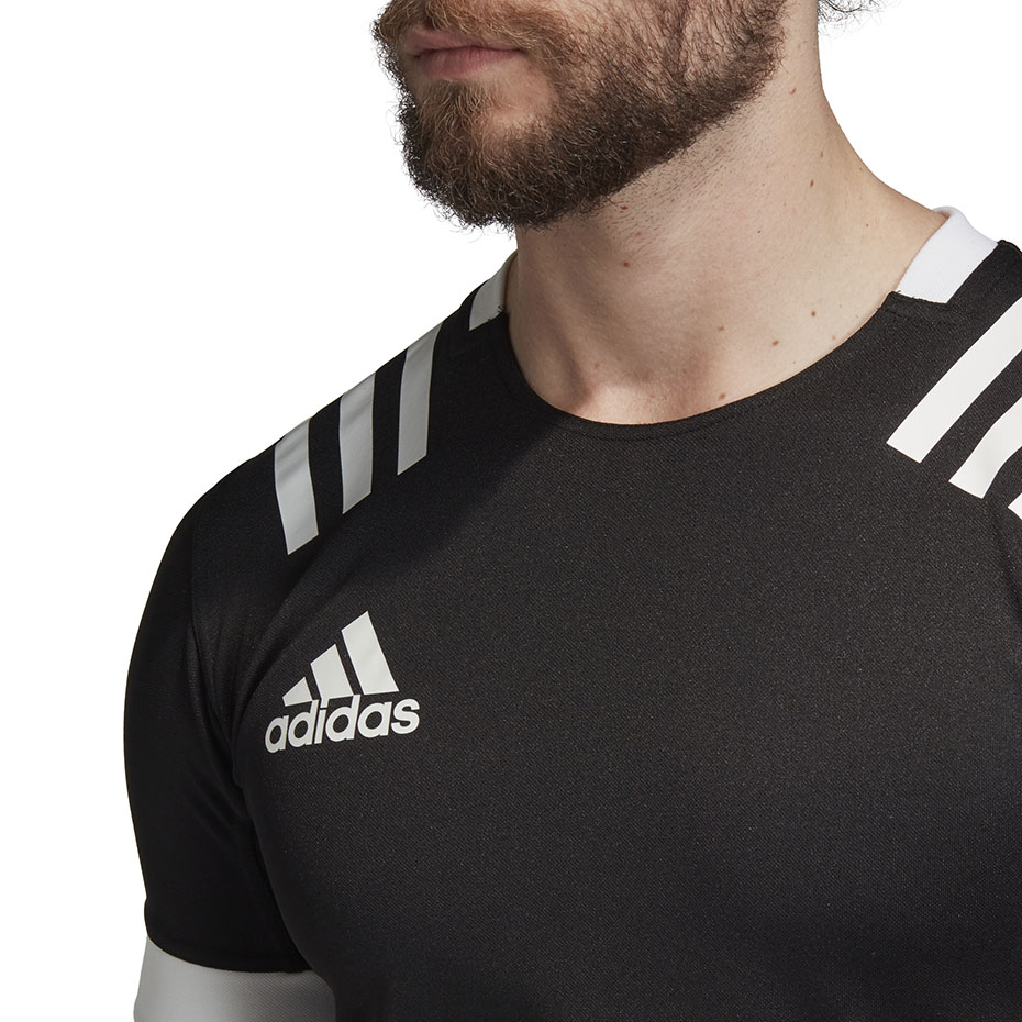 Koszulka do rugby męska adidas TW 3S Jersey F czarno-biała DY8502 - obrazek 7