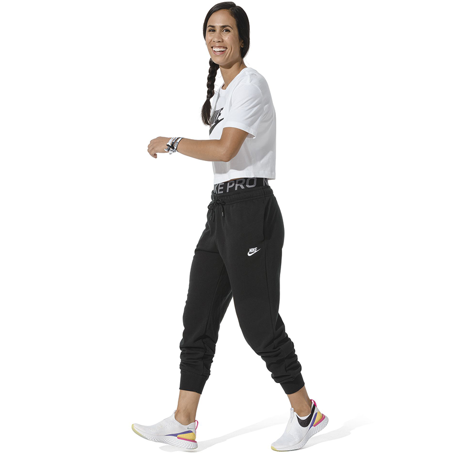 Spodnie damskie Nike W Essential Pant Reg Fleece czarne BV4095 010 - obrazek 4