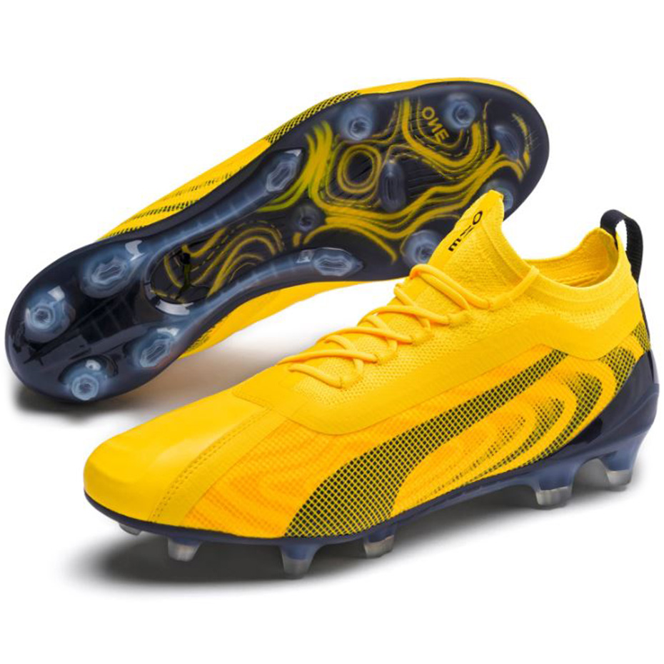 Buty piłkarskie Puma One 20.1 FG AG Ultra żółte 105743 01 - obrazek 4