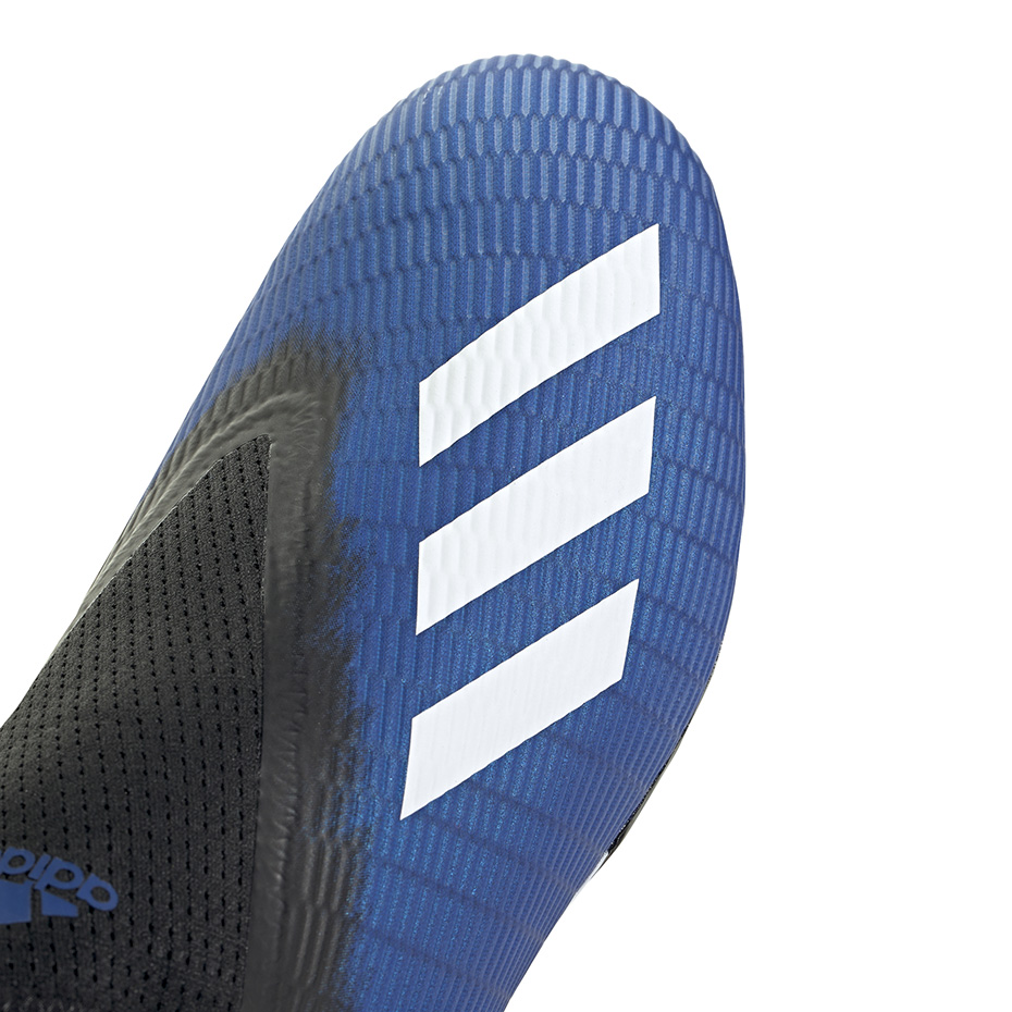 Buty piłkarskie adidas X 19.3 LL FG niebiesko-czarne EG7178 - obrazek 4