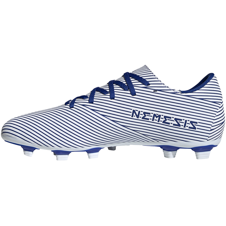 Buty piłkarskie adidas Nemeziz 19.4 FxG biało-niebieskie EF1707 - obrazek 2