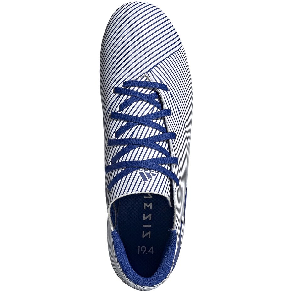 Buty piłkarskie adidas Nemeziz 19.4 FxG biało-niebieskie EF1707 - obrazek 3