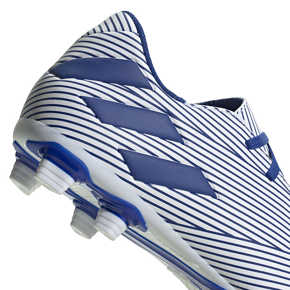 Buty piłkarskie adidas Nemeziz 19.4 FxG biało-niebieskie EF1707 - obrazek 5