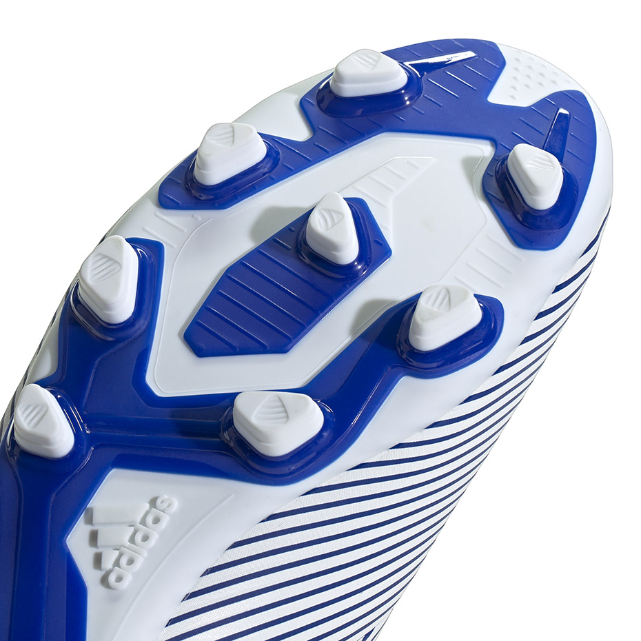 Buty piłkarskie adidas Nemeziz 19.4 FxG biało-niebieskie EF1707 - obrazek 6
