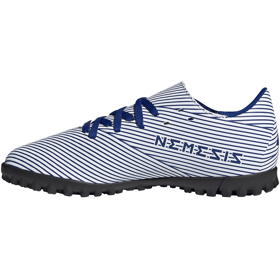 Buty piłkarskie adidas Nemeziz 19.4 TF JUNIOR biało-niebieskie FV3313 - obrazek 4