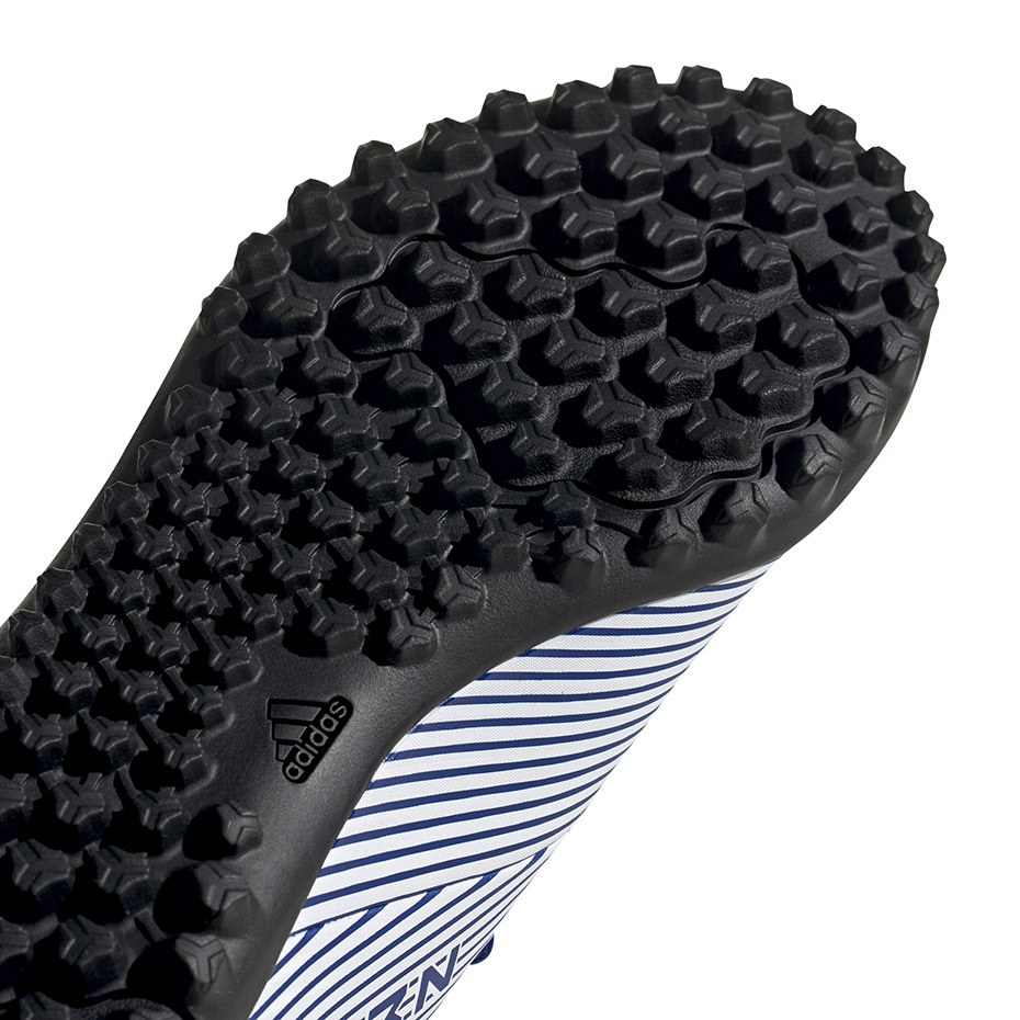 Buty piłkarskie adidas Nemeziz 19.4 TF JUNIOR biało-niebieskie FV3313 - obrazek 5