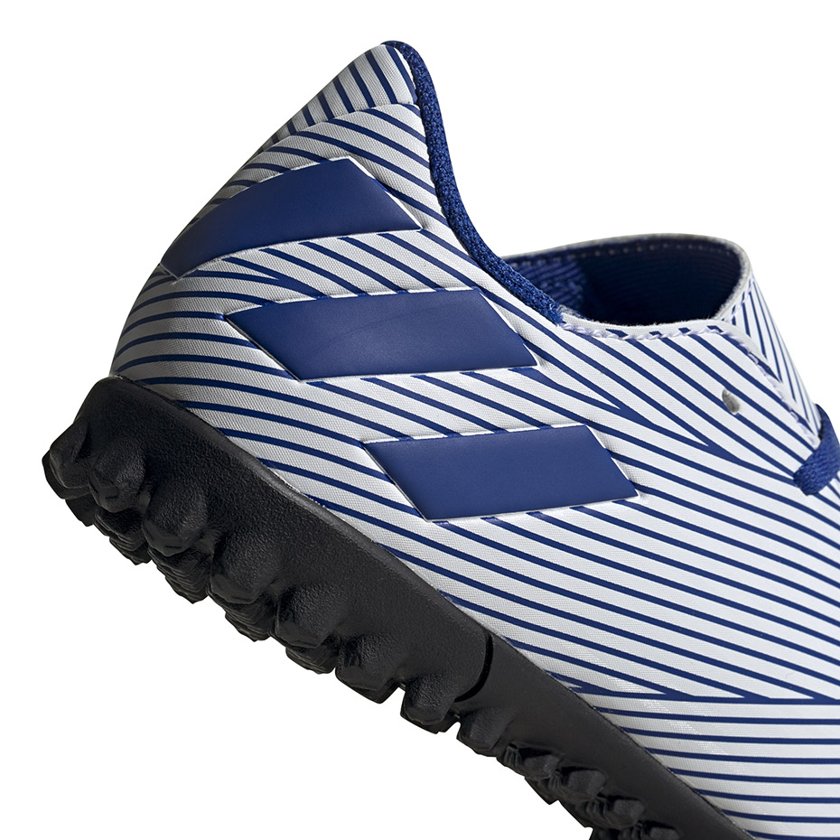 Buty piłkarskie adidas Nemeziz 19.4 TF JUNIOR biało-niebieskie FV3313 - obrazek 7