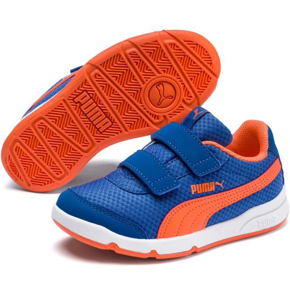 Buty dla dzieci Puma Stepfleex 2 Mesh VE V PS niebiesko-pomarańczowe 192524 09 - obrazek 4