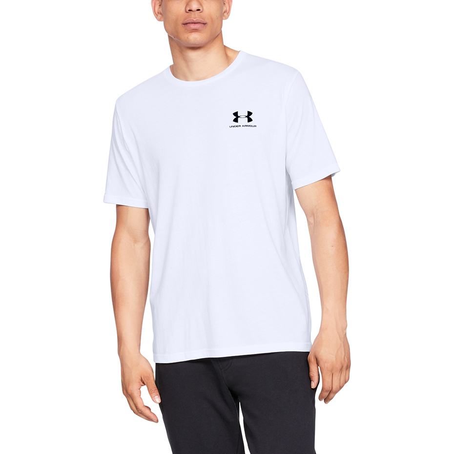 Koszulka męska Under Armour Sportstyle Left Chest SS biała 1326799 100 - obrazek 3