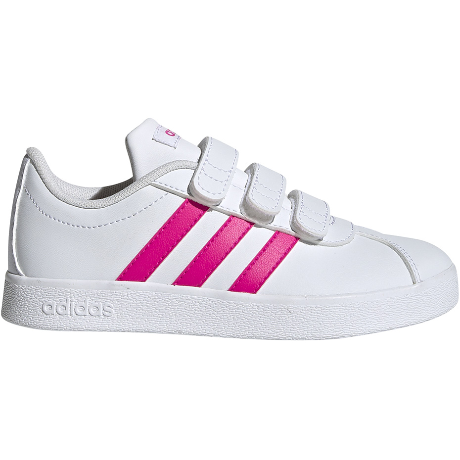 Buty dla dzieci adidas VL Court 2.0 CMF C biało-różowe EG3880