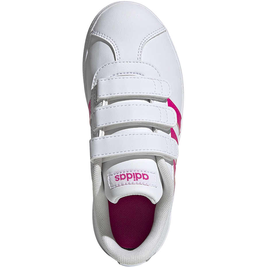 Buty dla dzieci adidas VL Court 2.0 CMF C biało-różowe EG3880 - obrazek 2