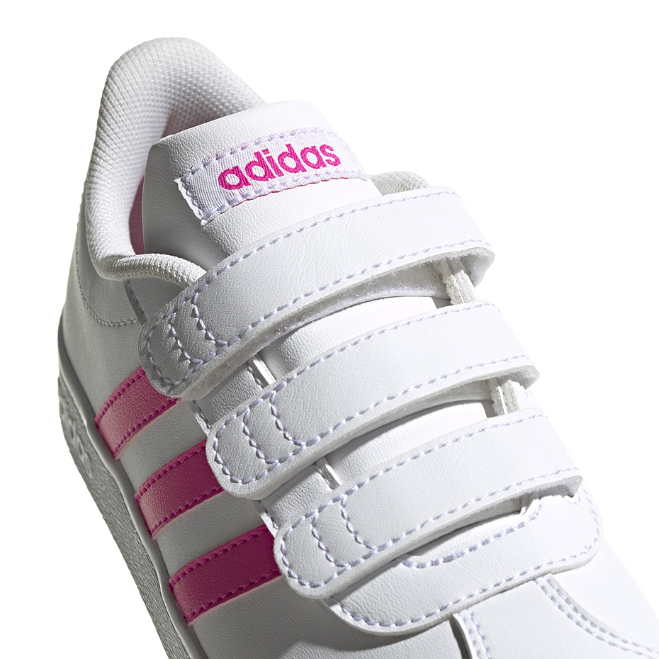 Buty dla dzieci adidas VL Court 2.0 CMF C biało-różowe EG3880 - obrazek 4