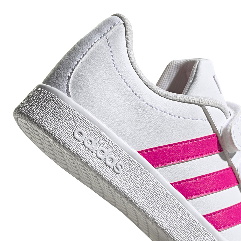 Buty dla dzieci adidas VL Court 2.0 CMF C biało-różowe EG3880 - obrazek 5