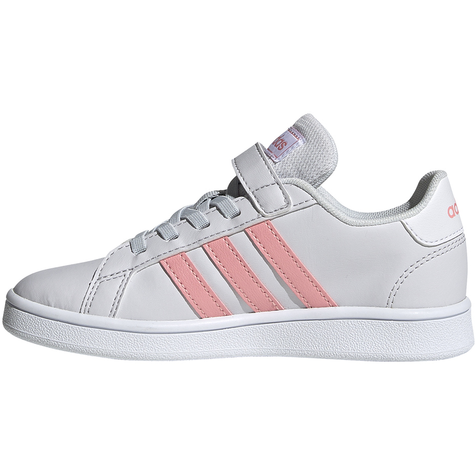 Buty dla dzieci adidas Grand Court C biało-różowe EG6737 - obrazek 3