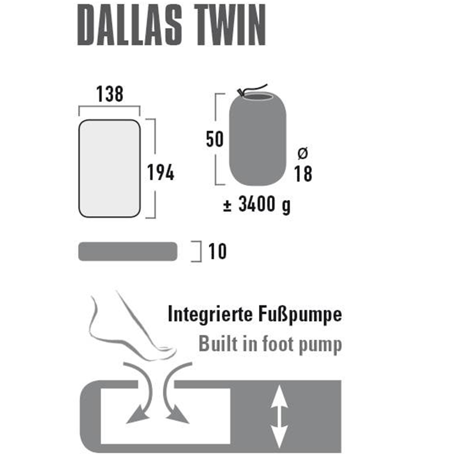Materac High Peak Dallas Twin 194x138x10 zielony 41033 - obrazek 5