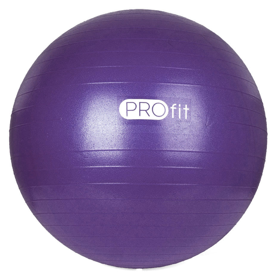 Piłka gimnastyczna Profit 55 cm fioletowa z pompką DK 2102 - obrazek 2