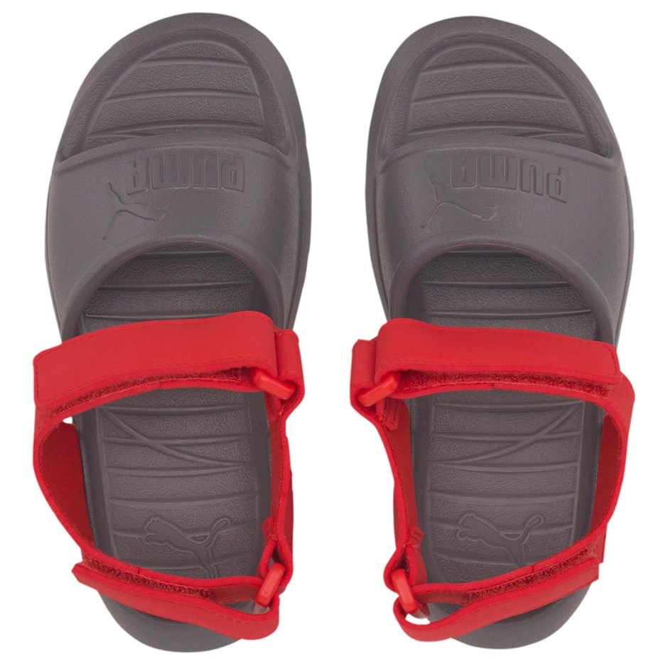 Sandały dla dzieci Puma Divecat v2 Injex Ps szaro-czerwone 369546 05 - obrazek 2
