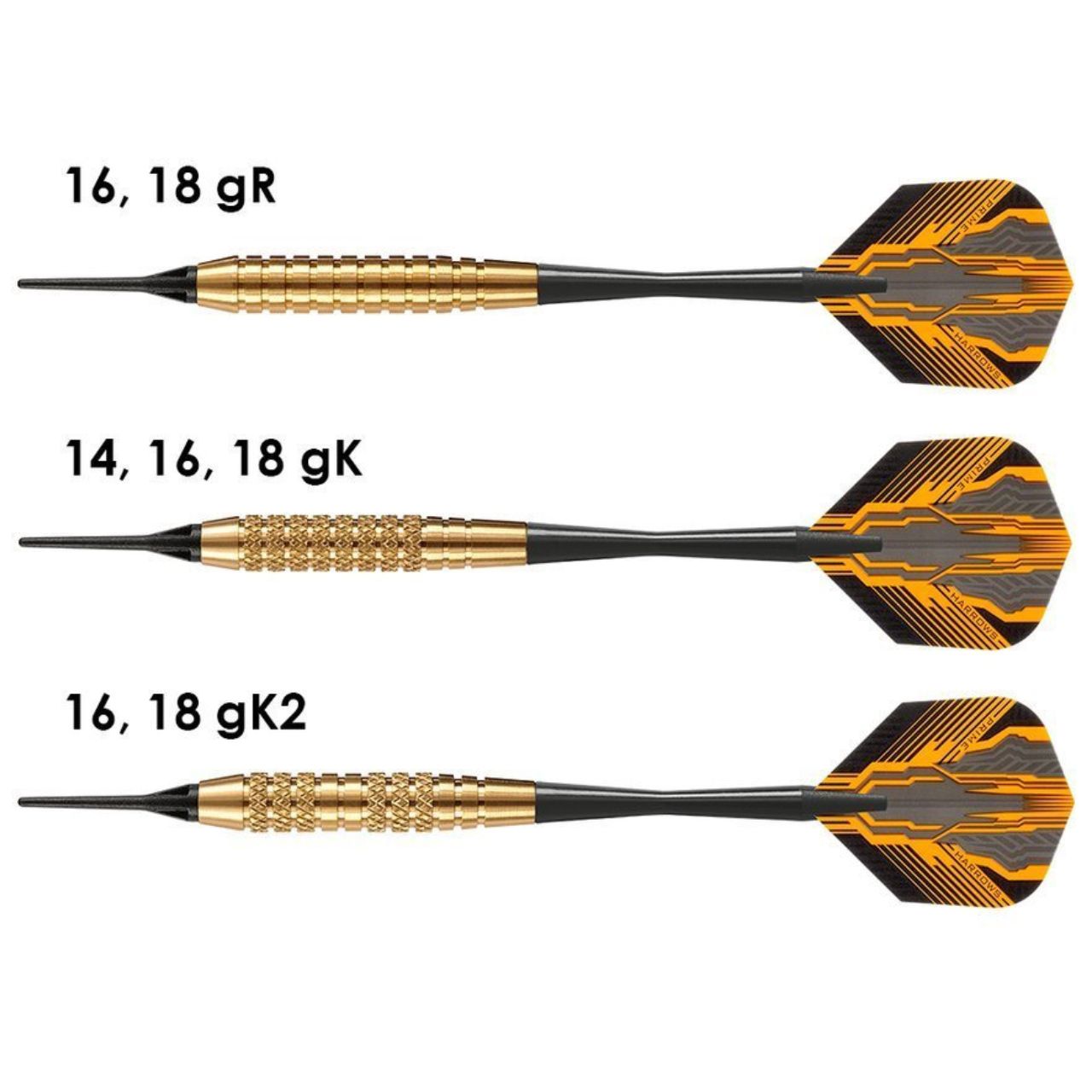 Harrows rzutki Softip Club Brass 16g - obrazek 2