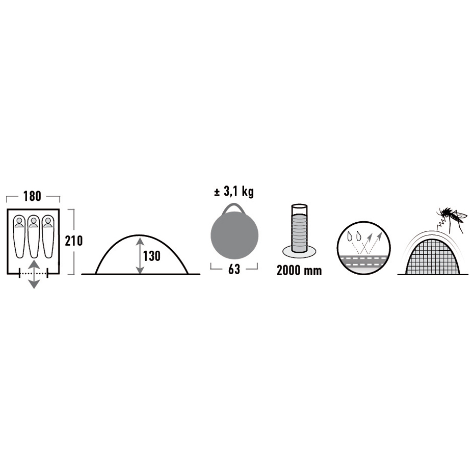 Namiot High Peak Swift 3 antracytowo-zielony 10144 - obrazek 6