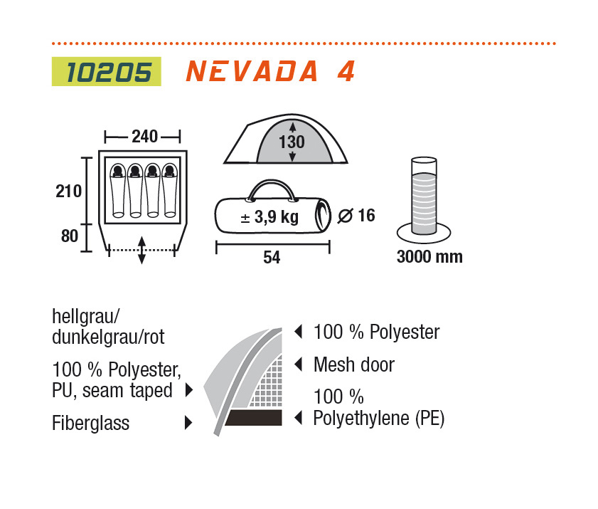 NAMIOT HIGH PEAK NEVADA 4 granatowo/szary /10205 - obrazek 4